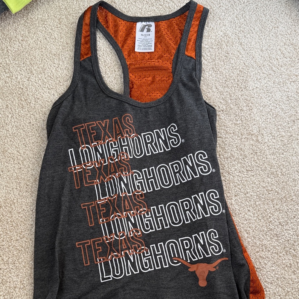Russell Athletic Texas Longhorns Orange and Gray Mesh Tank